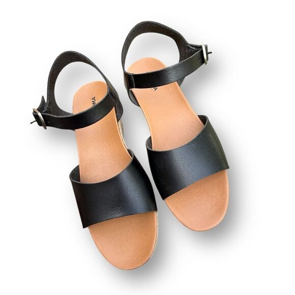 Sonoma Esmae Espadrille Women's Black Wedge Sandals Shoes Open Toe Size 6.5 - Picture 5 of 14